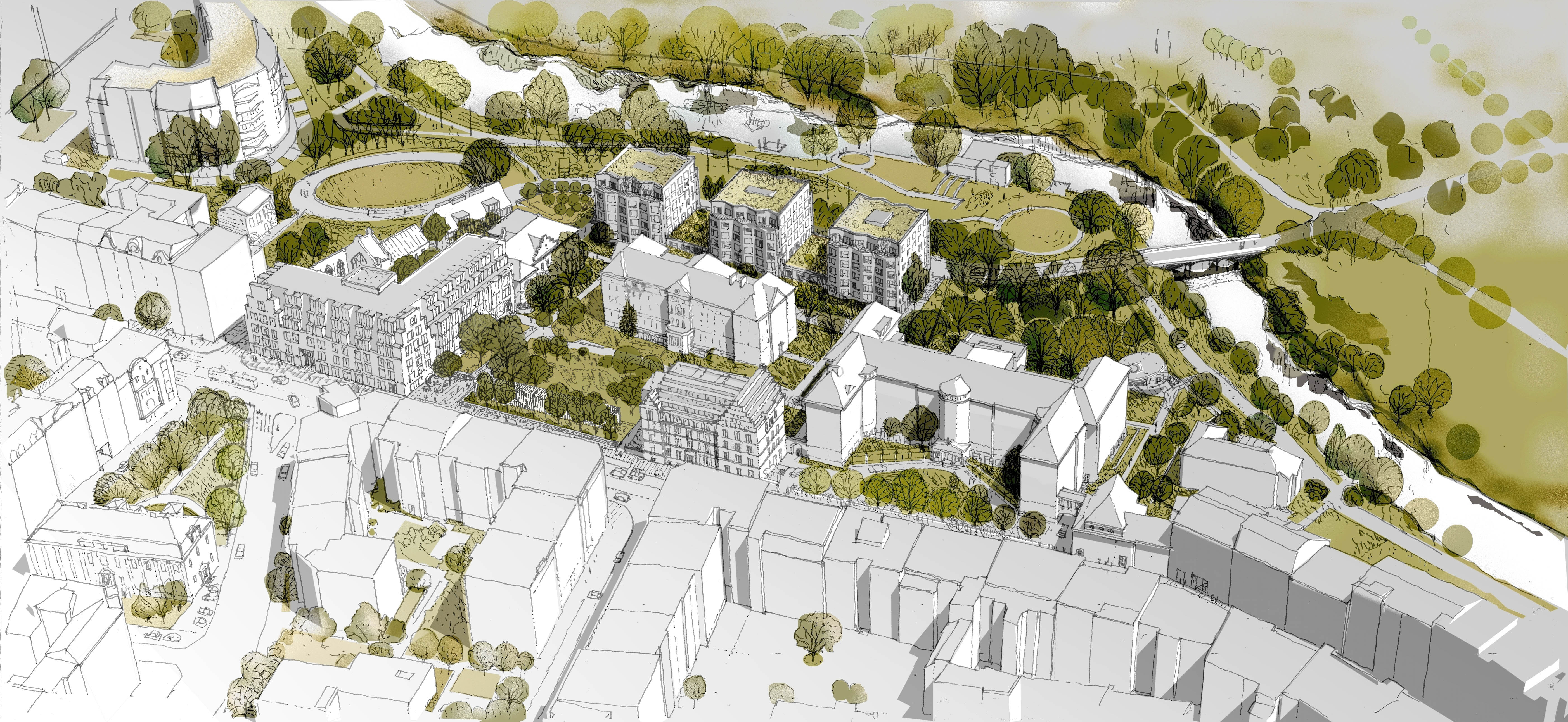 Traugutta Street in Wrocław by the Oława River