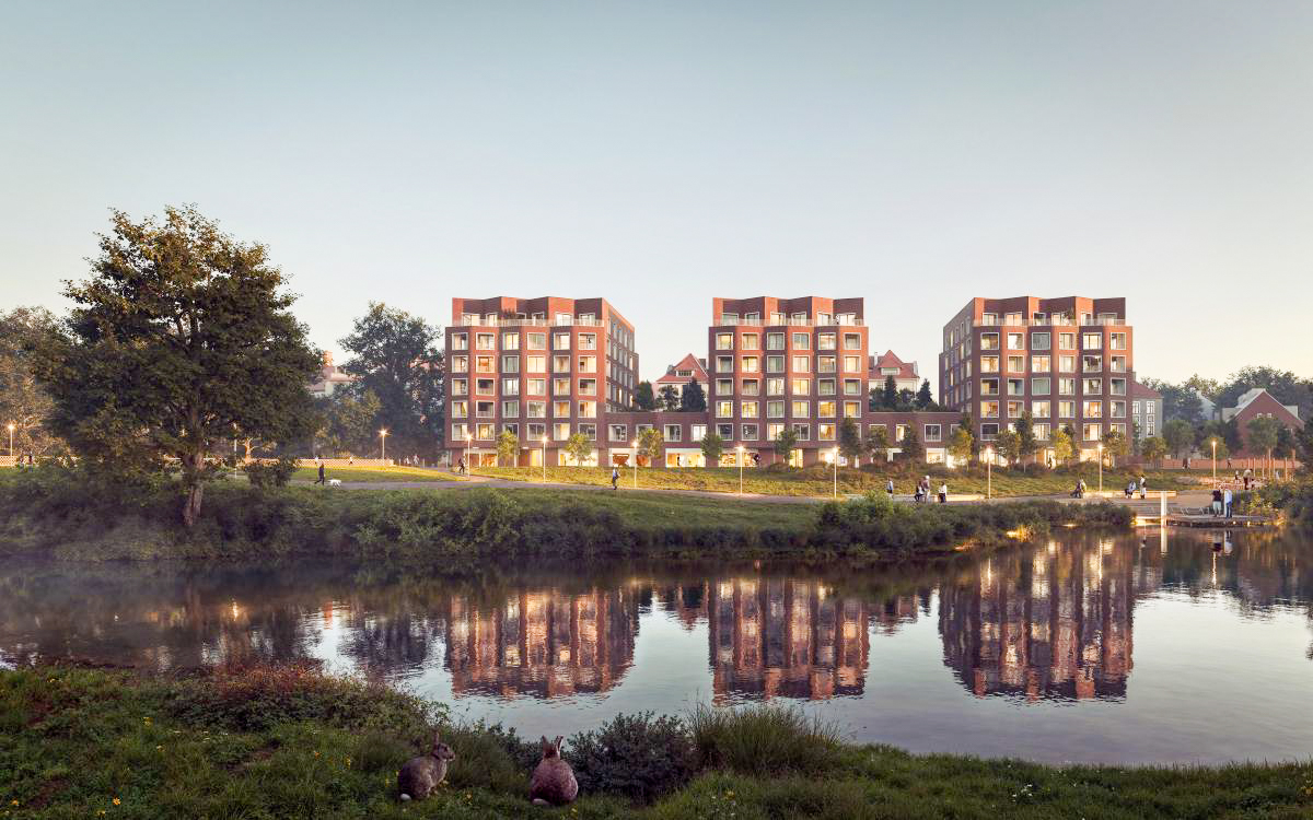 Traugutta Street in Wrocław by the Oława River
