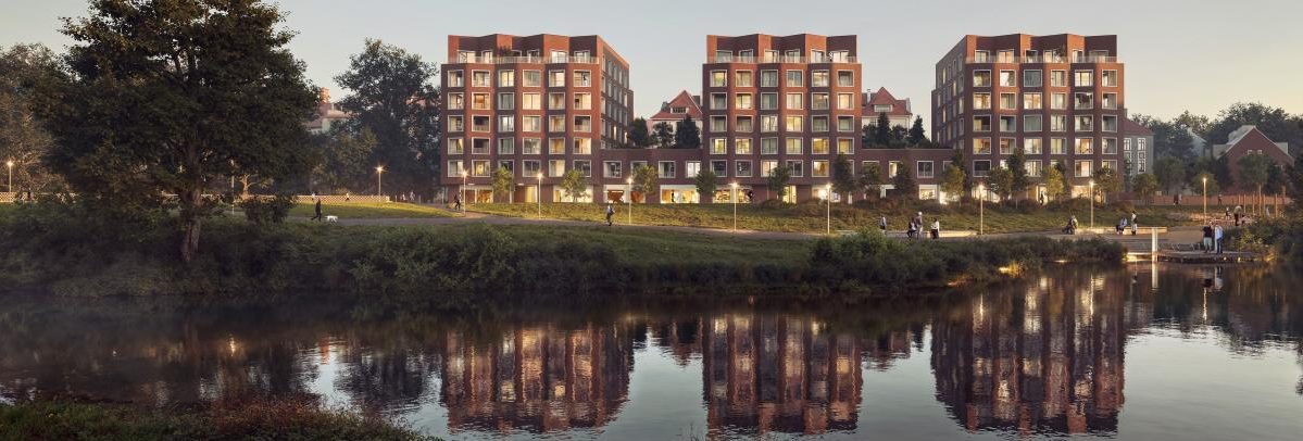 Traugutta Street in Wrocław by the Oława River